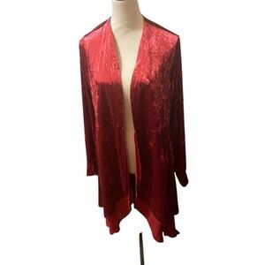 Torrid Velvet Chiffon Mix Kimono Red Plus Size 00